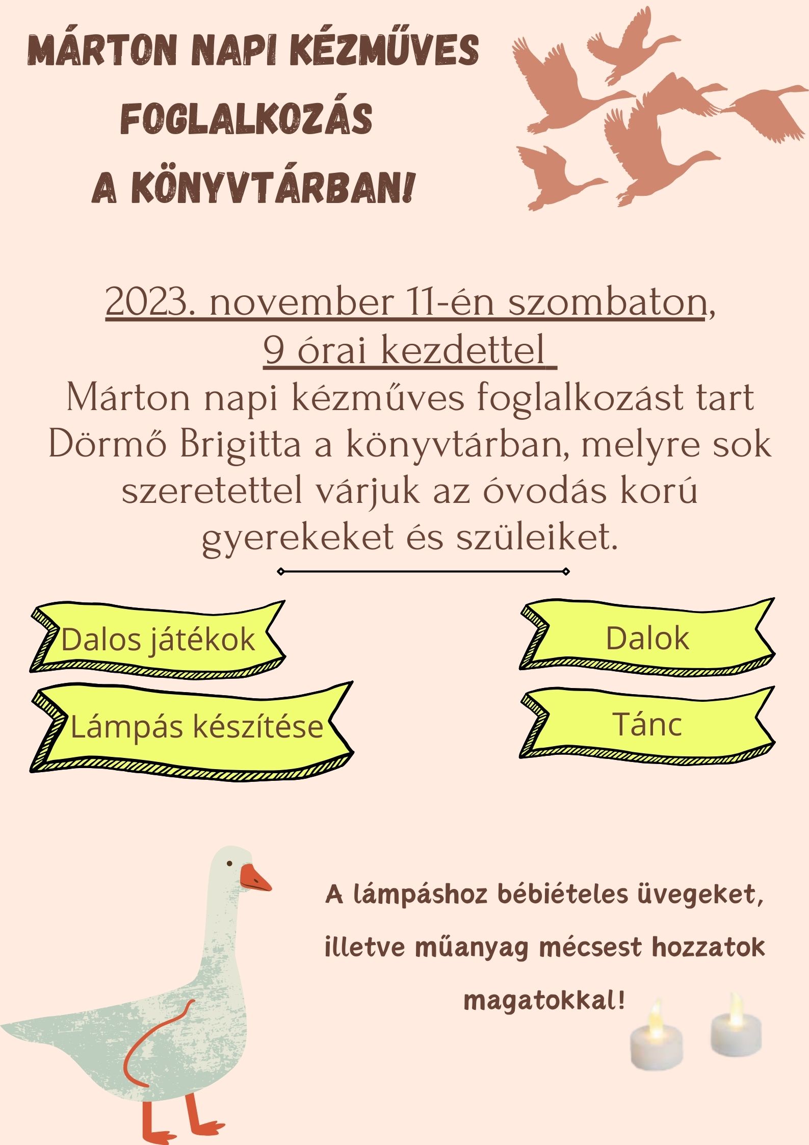Márton napi kézműves foglalkozás a könyvtárban 1